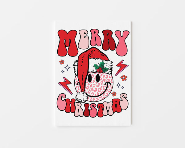Retro Merry Christmas Smiley Face
