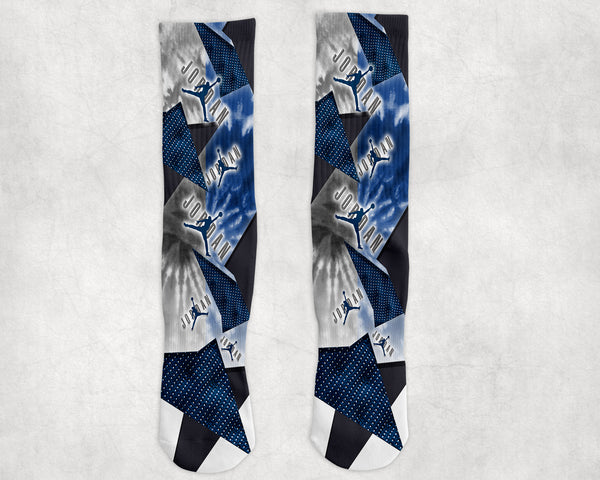 Custom Blue Gray Black socks