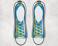 Blue and Yellow No-show Socks