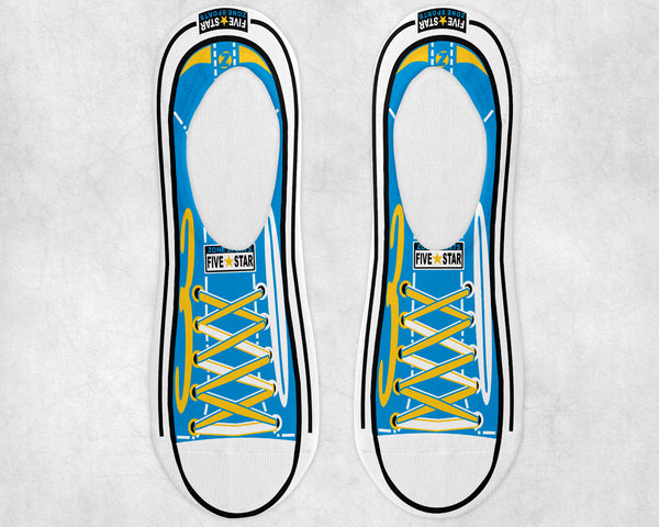 Blue and Yellow No-show Socks