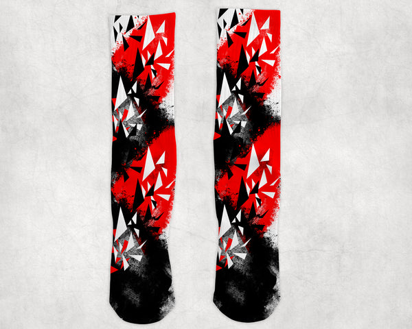 Red And Black  Crew Socks